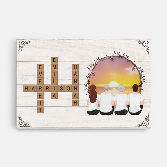 3456CGE1 die familie kreuzwortratsel personalisierte leinwand fur die familie