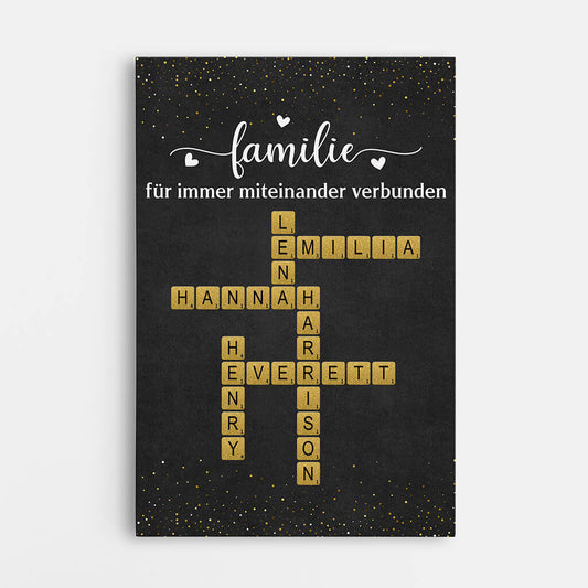 3458CGE1 familie fur immer miteinander verbunden kreuzwortratsel personalisierte leinwand fur die familie