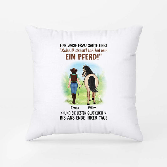 3480PGE2 eine weise frau sagte einst personalisiertes kissen pferd 3480P5Q7U