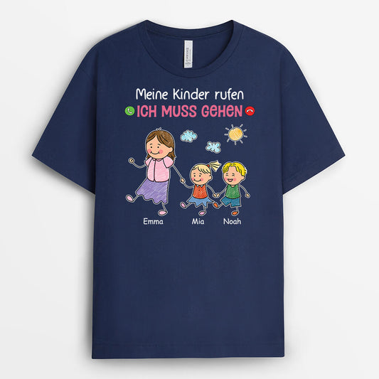 3483AGE2 meine enkelkinder kinder rufen ich muss gehen personalisiertes t shirt fur opas und papas