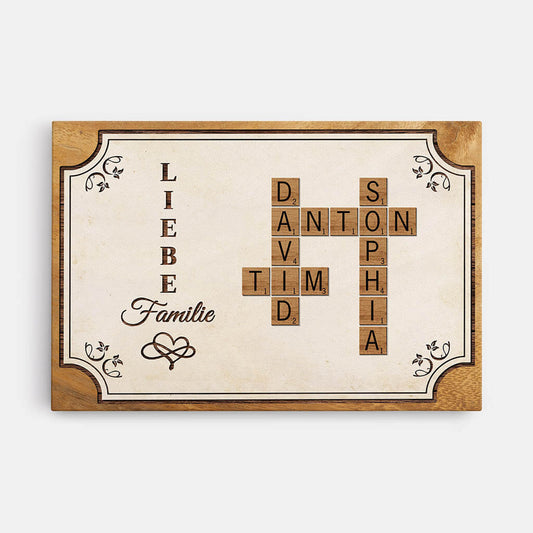 3486CGE1 liebe familie kreuzwortratsel personalisierte leinwand fur die familie
