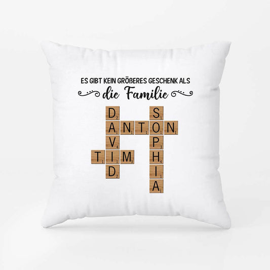 3498PGE1 es gibt kein grosseres geschenk als die familie kreuzwortratsel personalisiertes kissen fur die familie