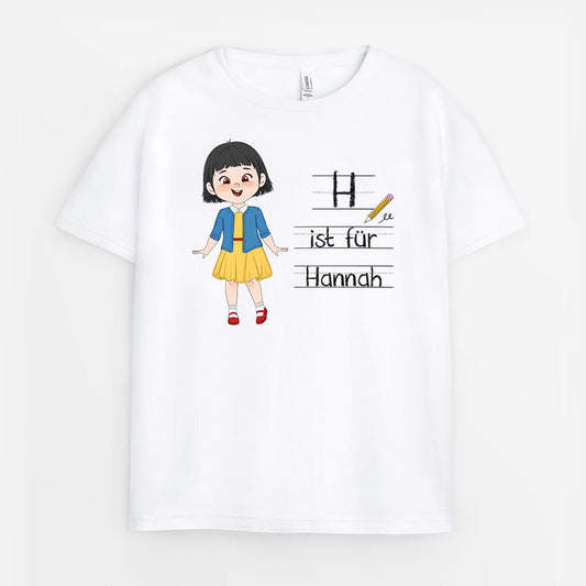 3510AGE2 alphabet kindernamen niedliches t shirt fur kinder personalisiert