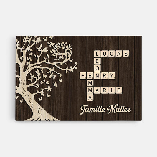 3522CGE1 die familie lebensbaum kreuzwortratsel personalisierte leinwand fur die familie