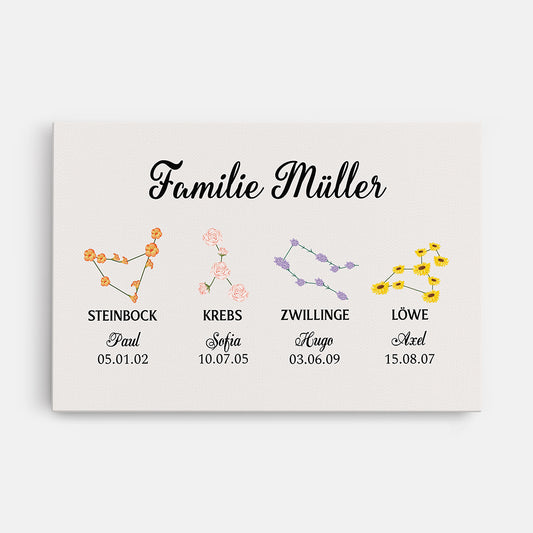 3531CGE1 die familie und das sternzeichen _ personalisierte leinwand fur familien und sternzeichen begeisterte