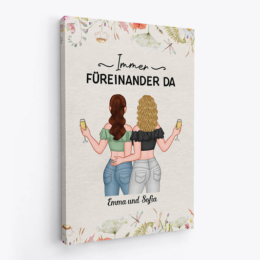 3532CGE2 immer fureinander da personalisierte leinwand fur beste freundinnen