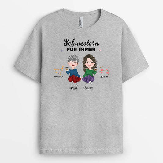 3533AGE2 beste freundinnen fur immer oder schwestern fur immer perrsonalisiertes t shirt fur schwestern oder beste freundinnen