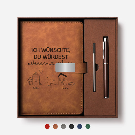 3535MGE1 ich wunschte du wurdest nebenan wohnen personalisierte geschenke beste freundin notizbuch mit stift personalisiert mit gravur 3535mo6q5f_f08dd50b c298 4a1c 9868 cfe0fb4377fc