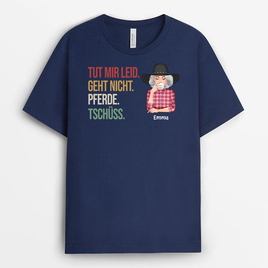 3544AGE2 tut mir leid geht nicht pferde tschuss personalisiertes t shirt fur pferdeliebhaber