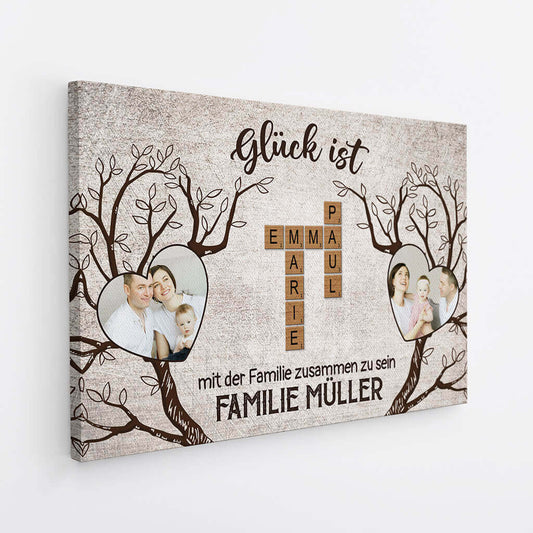 3549CGE2 gluck ist mit der familie zusammen zu sein kreuzwortratsel personalisierte leinwand fur die familie