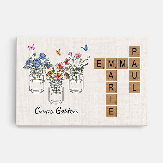 3566CGE1 omas mamas garten kreuzwortratsel personalisierte leinwand fur frauen