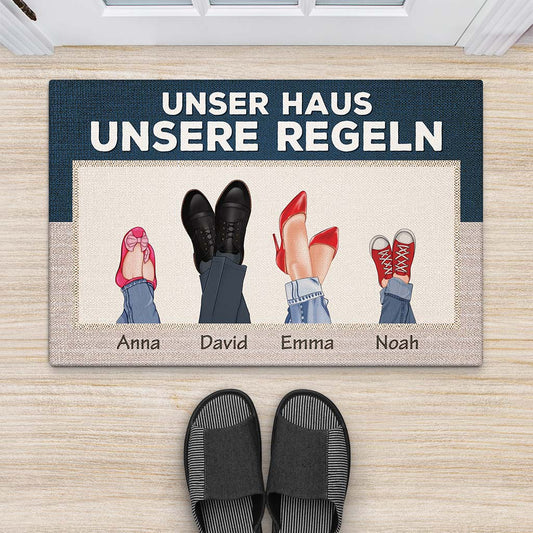 3579DGE2 unser haus unsere regeln familie beine personalisierte leinwand fur die familie