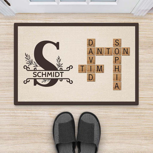 3585DGE2 name personalisierte leinwand fur die familie mit kreuzwortratsel design