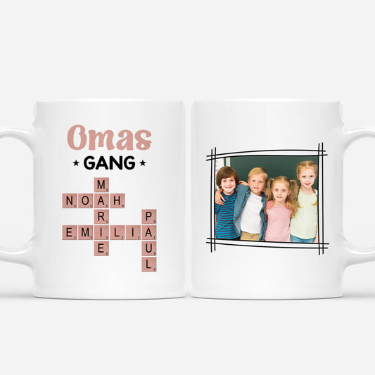 3590MGE1 opas gang personalisierte kreuzwortratsel tasse mit foto