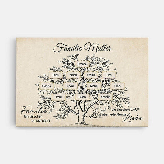 3596CGE1 ein bisschen verruckt ein bisschen laut eine menge liebe personalisierte leinwand fur die familie im retro stil