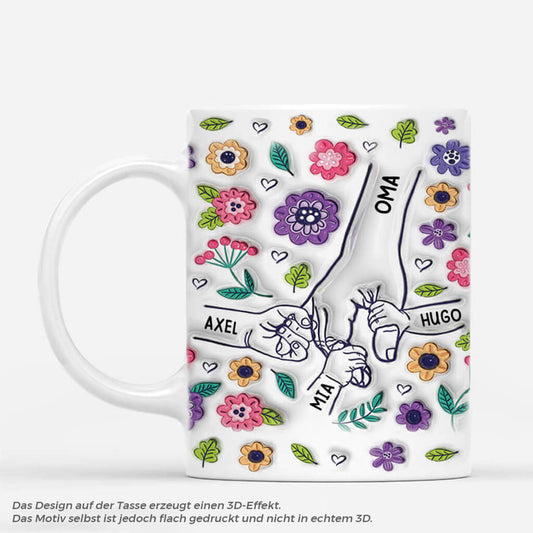 3644MGE1 oma und enkelkinder blumen hand in hand personalisierte tasse mit 3d inflated effekt fur omas_5ab5be8b 66b6 40e7 ab60 58cd2e204067