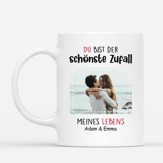 3662MGE1 du bist der schonste zufall meines lebens personalisierte tasse fur paare mit foto