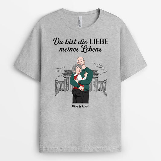 3668AGE2 du bist die liebe meines lebens personalisiertes t shirt fur paare