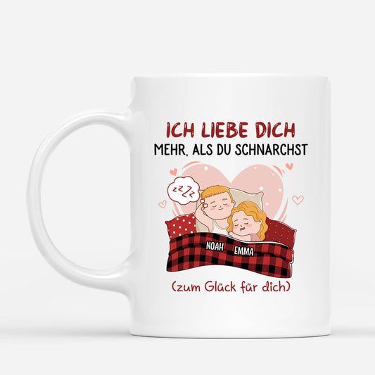 3672MGE1 ich liebe dich mehr als du schnarchst lustige tasse fur paare personalisieren