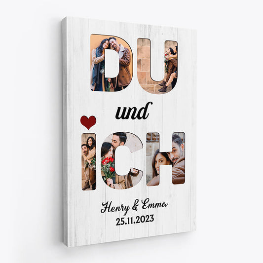 3693CGE2 du und ich personalisierte leinwand mit foto fur paare