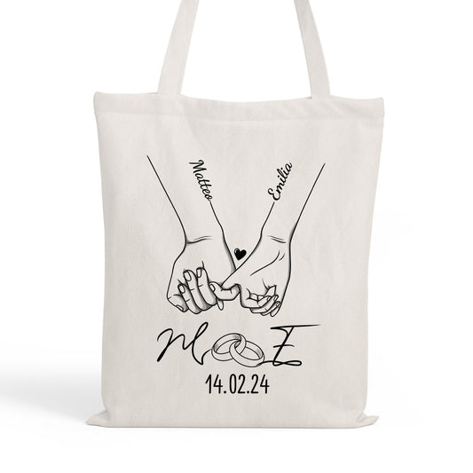 3705BGE1 unser datum personalisierte geschenke jahrestag_ einkaufstasche paar 3705bsf0g