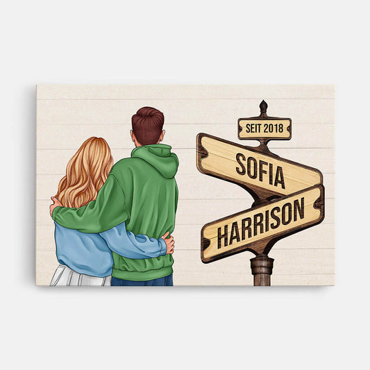 3706CGE1 strassenschild personalisierte leinwand fur paare zum jahrestag