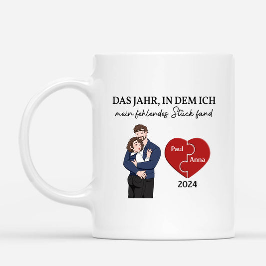 3715MGE1 das jahr in dem ich mein fehlendes stuck fand personalisierte tasse fur paare zum jahrestag