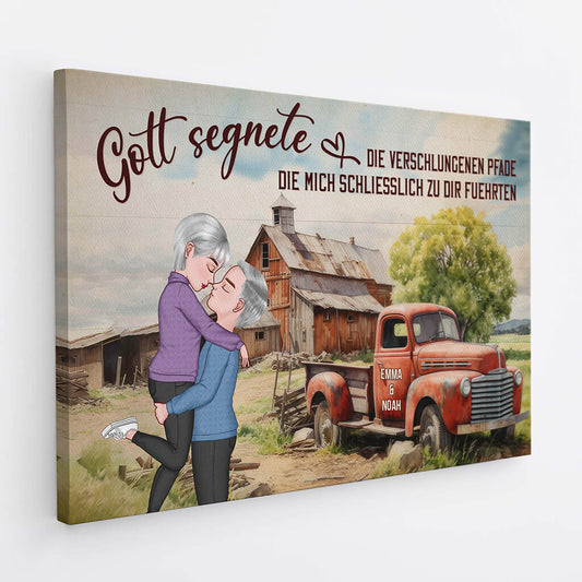 3730CGE2 gott segnete die verschlungenen pfade die mich schliesslich zu dir fuhrten romantische leinwand fur paare personalisiert