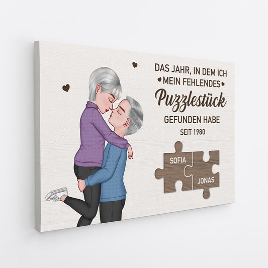 3740CGE2 das jahr in dem ich mein fehlendes puzzlestuck gefunden habe personalisierte leinwand fur paare