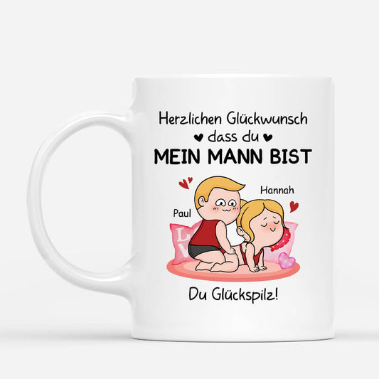 3751MGE1 herzlichen gluckwunsch dass du mein mann bist personalisierte tasse fur paare zum jahrestag