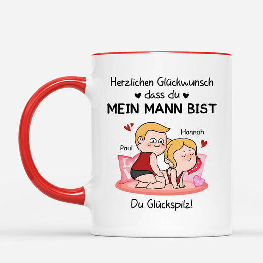 3751MGE2 herzlichen gluckwunsch dass du mein mann bist personalisierte tasse fur paare zum jahrestag