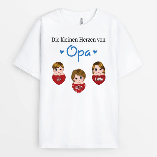 3756AGE1 die kleinen herzen von opa personalisiertes t shir fur manner 3756ATE8B