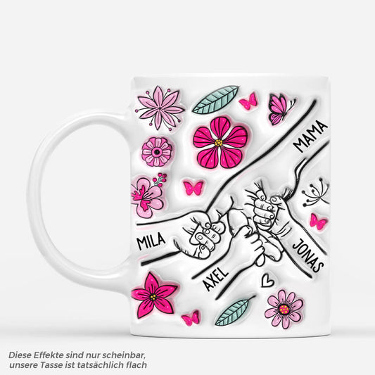 3758MGE1 mama kinder blumen liebevolle tasse mit 3d inflated effekt fur mamas personalisiert 3758M