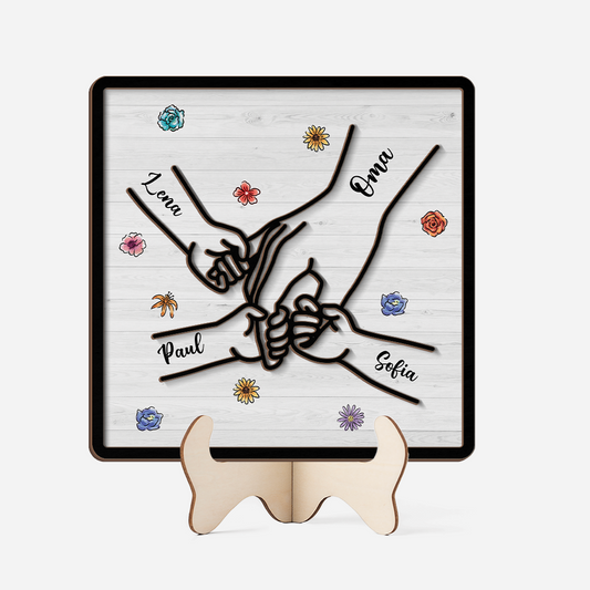 3784QGE1 hand in hand blumen holztafel personalisiert oma kinder 3784Q3E8B