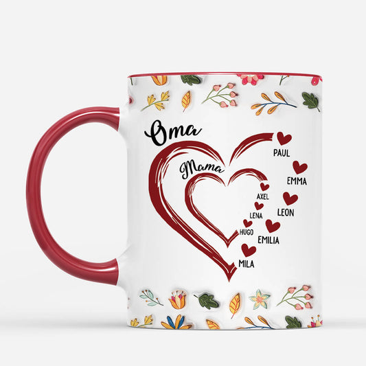 3835MGE2 3d inflated effekt oma mama blumen herzen personalisierte tasse fur frauen 3835M8Y7A