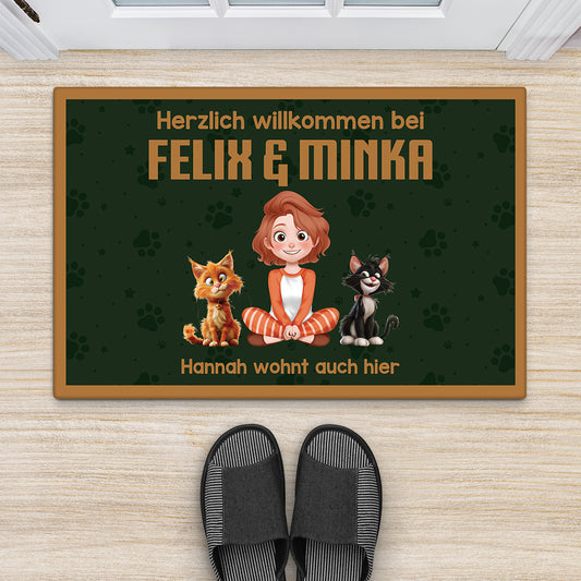 3859DGE2 herzlich willkommen bei lustige fussmatte fur katzenliebhaber personalisiert 3859D5I0D_40280682 f388 4888 bbb5 c0cc632f325b
