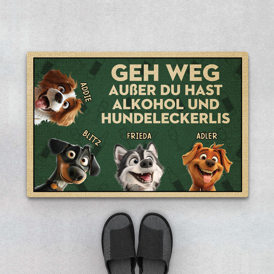 3871DGE1 lustiger spruch uber alkohol und hundeleckerlis personalisierte fussmatte fur hundebesitzer 3871DTT5C_1