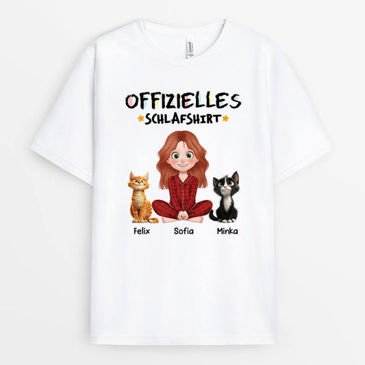 3939AGE1 t shirt katze personalisiert offizielles schlafshirt fur frauen cartoon 3939A9T0D