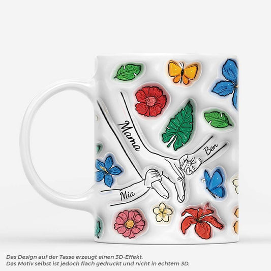 3994MGE1 3d druck effekt hand by hand mama und kinder personalisierte tasse fur omas 3994M3T5A