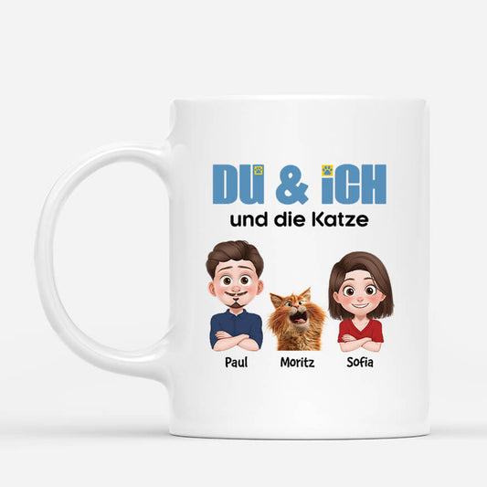 3996MGE1 du ich und die katze personalisierte tasse katze 3996MTK0D