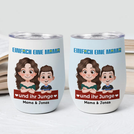 4000TGE2 einfach ein papa und sein madchen personalisierter weinbecher fur papas cartoon 4000T3I0B