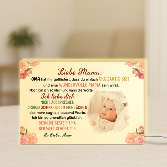 4055LGE1 liebe mama personalisierte lightbox_ mama baby mit foto 4055L