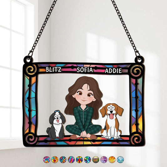 4102UGE1 ich und katzen sonnenfanger personalisiert fur hundehalterin 4102U8L8C