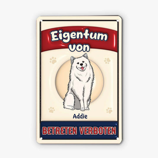 4104EGE1 unser eigentum unbefugtes betreten verboten turschild hund personalisiert_ 4104E8M8C