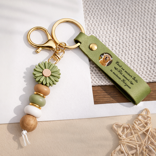 4135MGE2 ich bin immer bei dir personalisierte trauergeschenke uv druck daisy schlusselanhanger perlen foto 4135mj6f5a