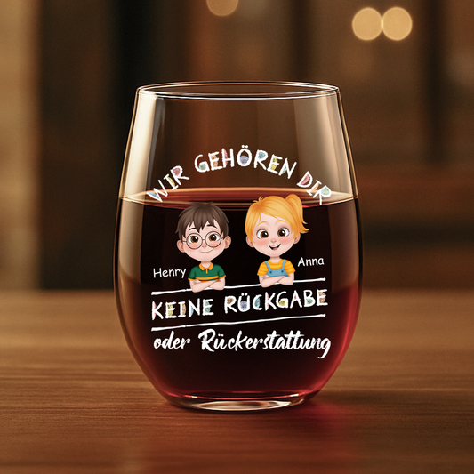 4143IGE1 keine ruckgabe oder ruckerstattung _personalisiertes weinglas ohne stiel papa lustig 4143I8H0B