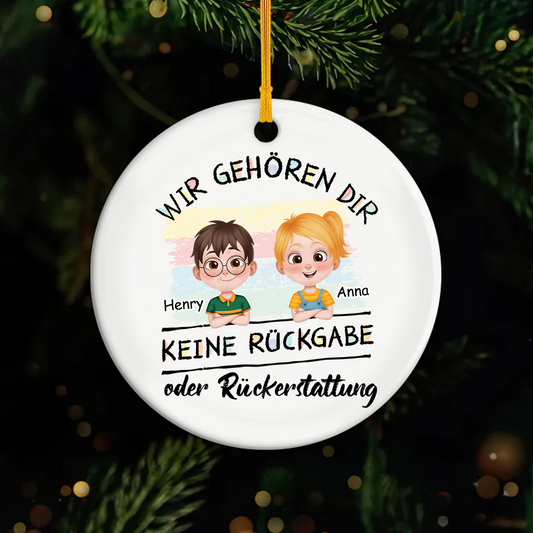 4143OGE1 keine ruckgabe oder ruckerstattung personalisierte keramik ornamente_ papa lustig 4143O8H0B