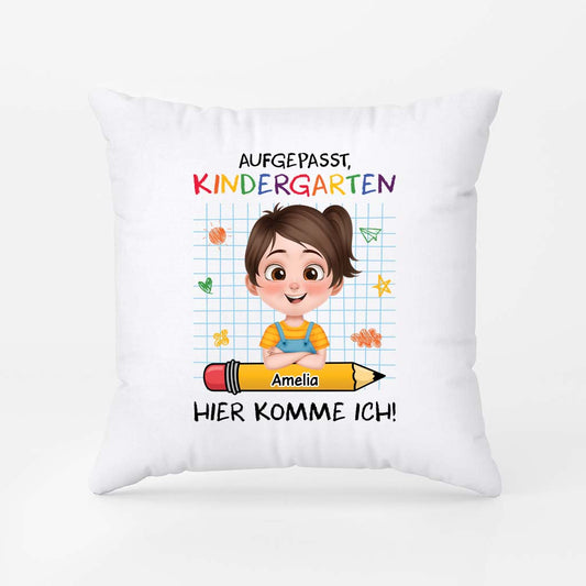 4194PGE2 achtung ich komme kinder kissen personalisiert einschulung 4194P
