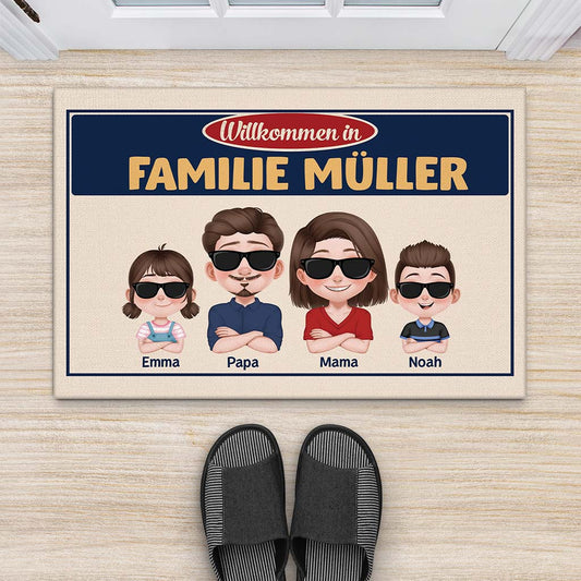 4206DGE2 die familie cartoon fussmatte personalisiert familie_ 4206DKQ0I
