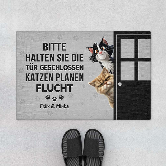 4211DGE1 bitte halten sie die tur geschlossen lustige fussmatte katzen personalisiert 4211D5M5D
